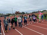 Teacher Anne Coleman shares a photo of her fourth-graders getting ready to run! Photo by Anne Coleman