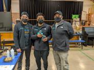 From left: OYEN IT specialist Josiah Ramon (NM alum), OYEN IT specialist Raul Prudenció, and North Marion IT Manager Pepis Avila