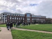 Students visit the library during the March 4 field trip to Oregon State University in Corvallis. Photo by Chelsea Landry