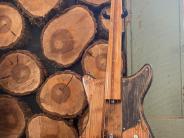 Calvin Parmenter's "Custom-Built Bass Guitar" Photo by White Rabbit Staff