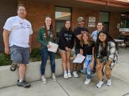 Middle School students took a moment with Teachers Craig Johnston & Scott McGuyer & Vice Principal Lindsay Androy-Koberstein.