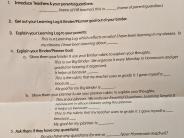 At the Middle School, students receive a script that they can use to create their presentation during Student-Led Conferences.