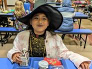 Third-grader Natalie Cortes Sanchez becomes a Halloween witch for the first time!