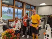 From left, Secretary/Registrar Peggy Casto, Bilingual Secretary Merari Lopez, and Principal David Lopez take a break.