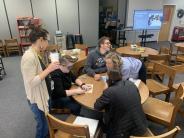Teachers playing a game