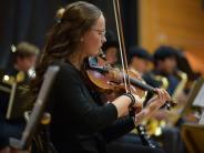 Student playing the violin