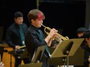 Student playing the trumpet