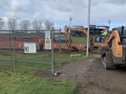 Heavy equipment at paving project