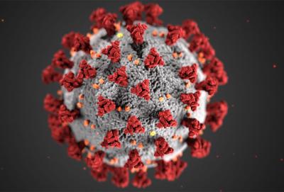 Microscopic view of the COVID-19 virus