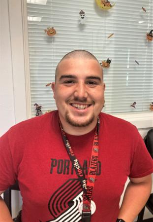 Matt Prom shaved his head to help raise money for his school during the Fun Run. Photo by Merari Lopez