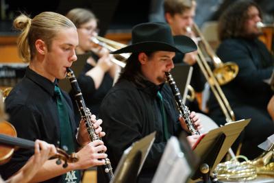 Students playing musical instruments at North Marion HS Music Concert