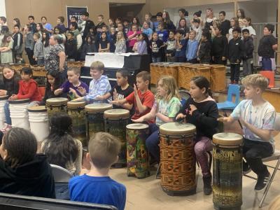 Children playing drums