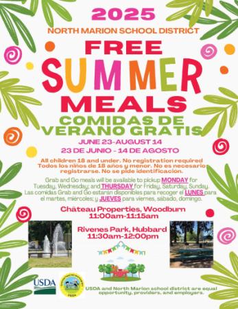 summer meals in park flyer 2025
