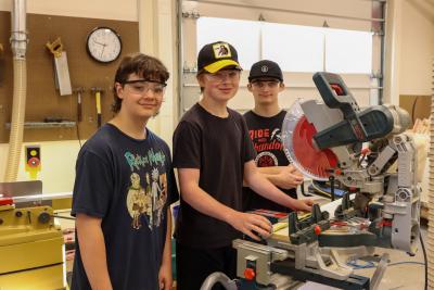3 students in a CTE Classroom