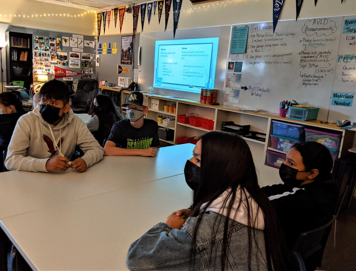 From left to right are: Bryan Morales Rodriguez, Trenton Righter, Victoria Valenzuela, and Eman Hussein. Photo by Jillian Daley