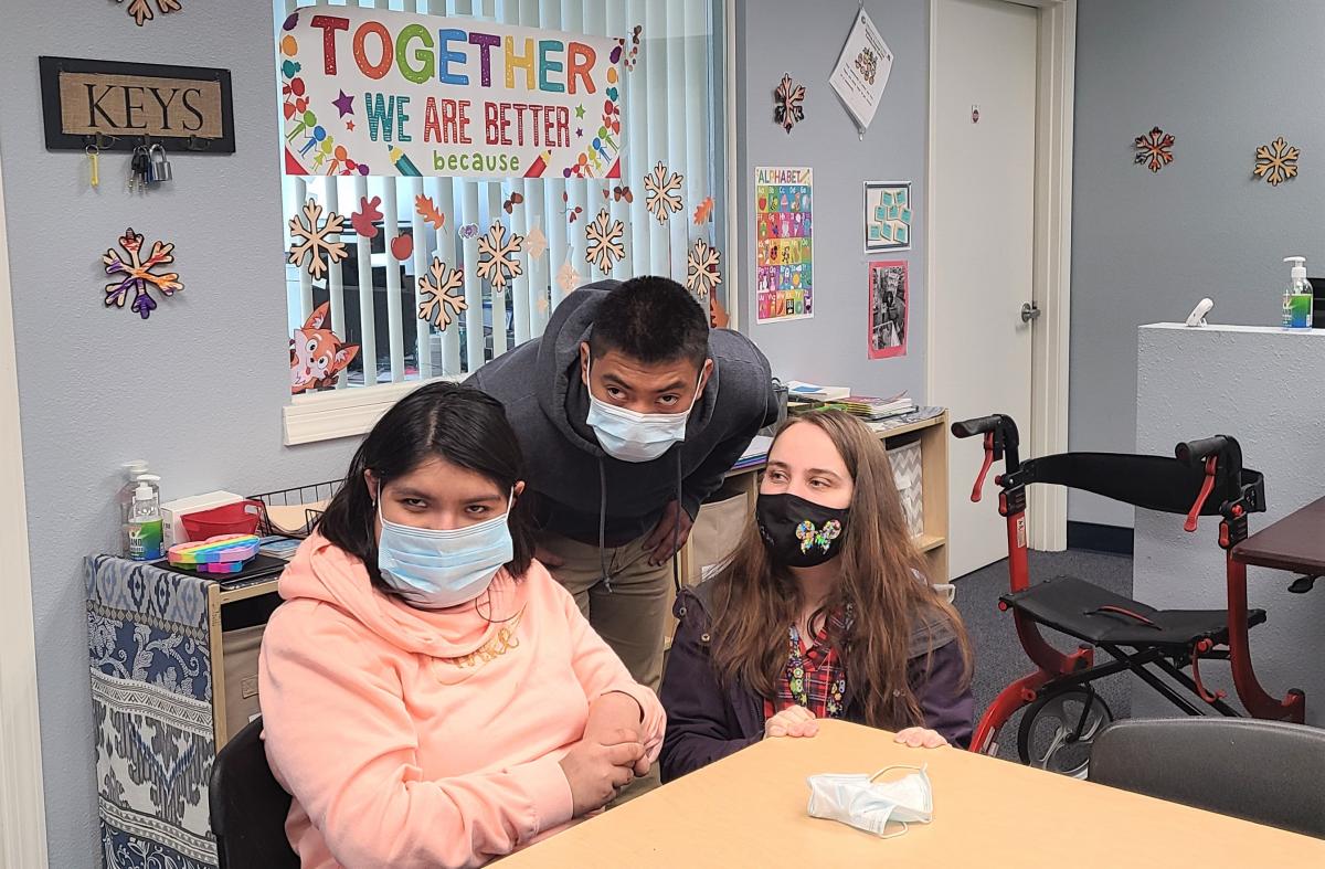 From left are: Paulina Rubio-Saavedra, Rene Gonzalez Mendez, and Special Education Teacher Sarah Hilgert. Photo by Ana Elizondo