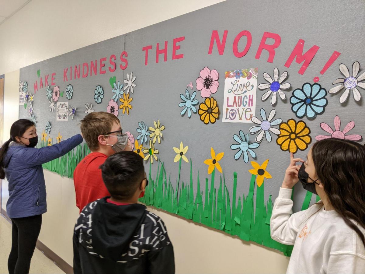 From left to right are sixth-graders Alliyah Cha, Ben Boswell, Carlos Vera Martinez, and Mia Avila. Photo by Jillian Daley