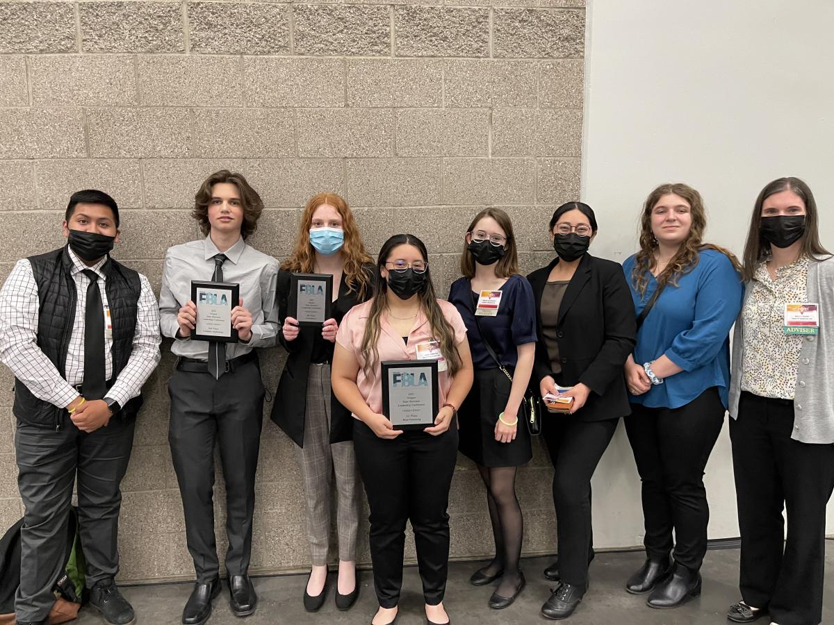 L to R: Ime Guzman, Jack Kiesel, Kierra Smith, Anna Fuentes, Grace Davenport, Norma Lopez Paz, Abbie Kirkbride, and Kelly Ioane