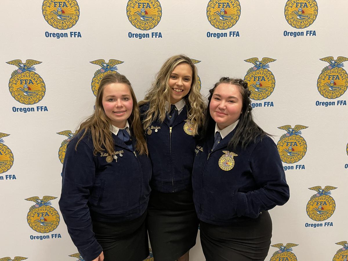 From left to right are Katie Weidemann, Sydney Bircher, and April Revis.