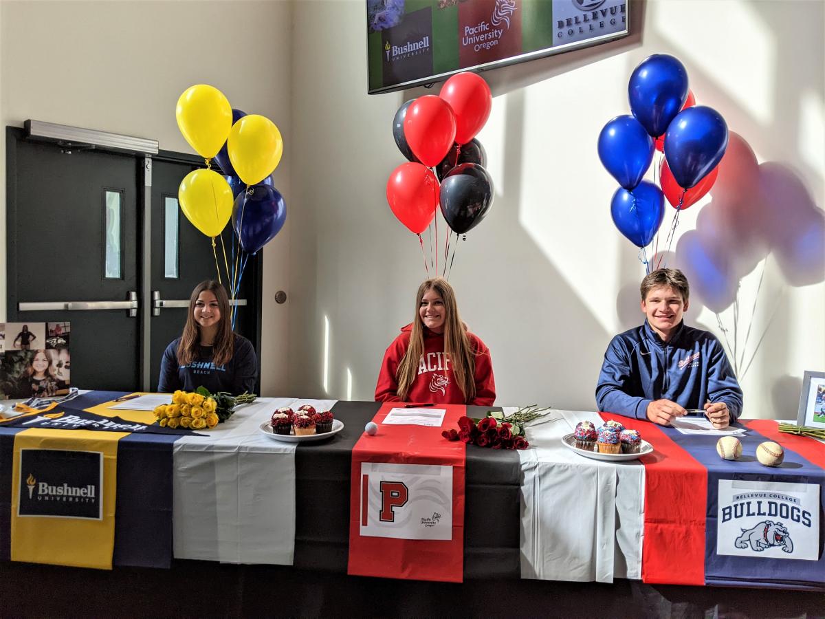 From left to right are Megan Netter, Vivian McCullough, and Evan Holman. Photo by Jillian Daley