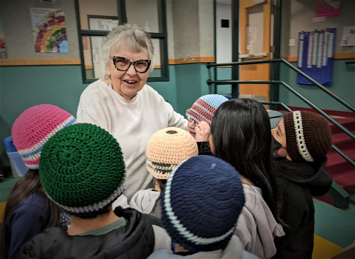 Hubbard resident Jan Jurchen, aka Grandma J, crocheted hats for all the smallest North Marion children.
