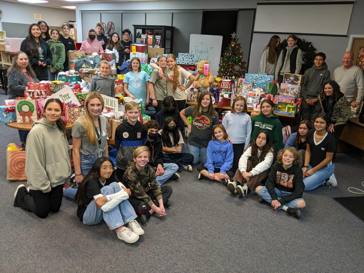 North Marion Middle School WED students and student leaders supported the High and Middle schools with their Giving Tree event.