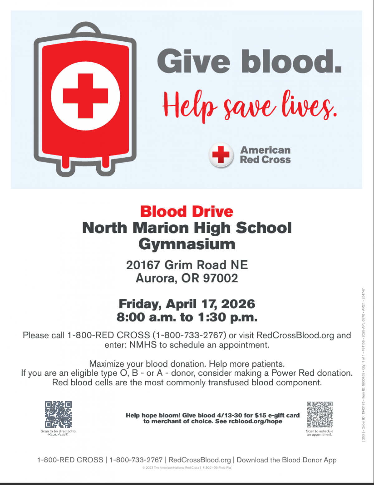 Red Cross Give Blood Flyer