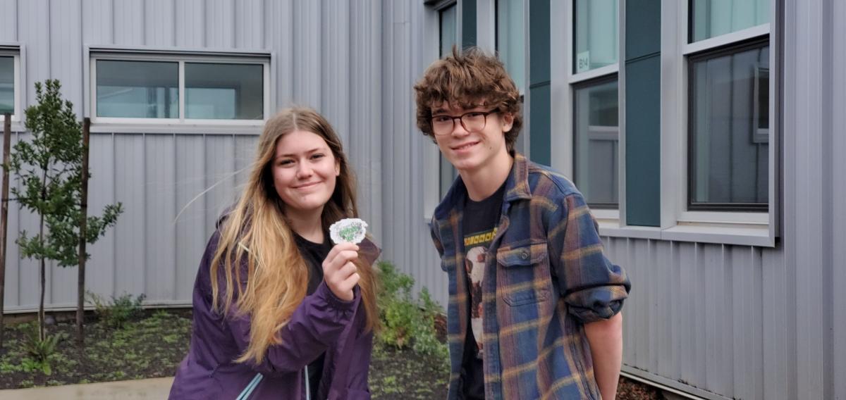 North Marion High School senior Vivian McCullough and freshman Calvin Parmenter teamed up to create "Speak Up!"