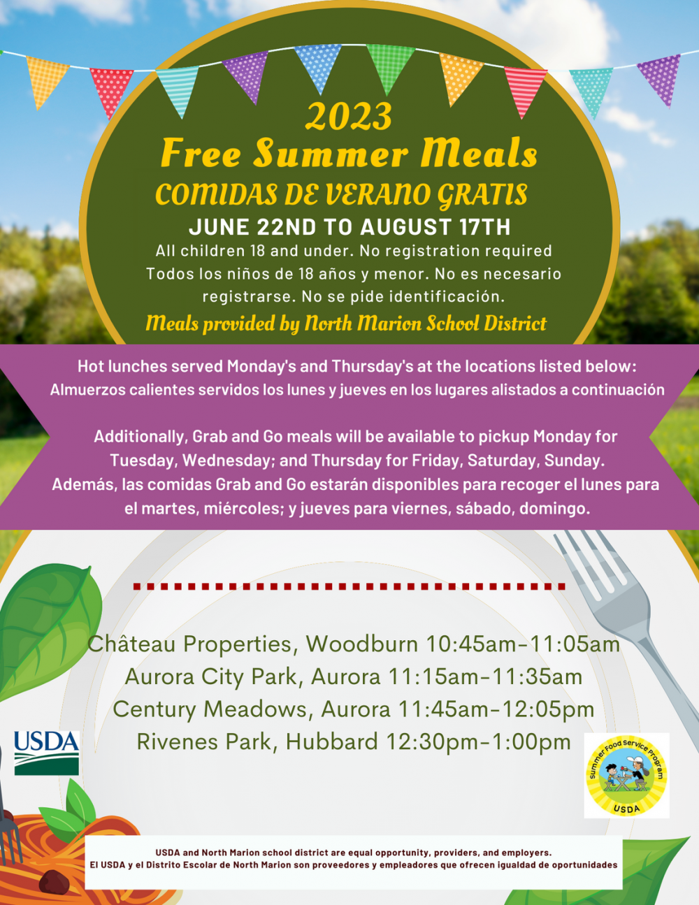Free Summer Meals 2023 | North Marion School District OR