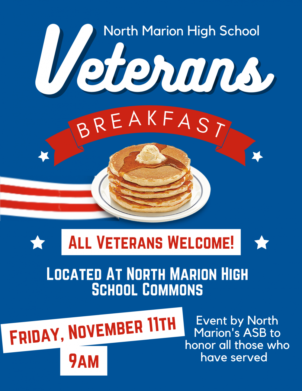ASB to Hold Veterans Day Breakfast This Week North Marion School