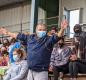 Custodian Armando Zepeda enjoys a moment of appreciation at a School District gathering on September 1.