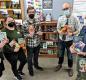 From left to right are: Teachers Chelsea Landry, Will Wenger, Kelly McGuffie, Mat Demski, John Young, Timothy Treen, and Kestrel