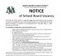 Notice of School Board Vacancy posted 4-8-2026 English and Spanish
