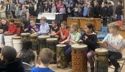 Children playing drums