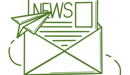 Graphic of an envelope and newsletter.